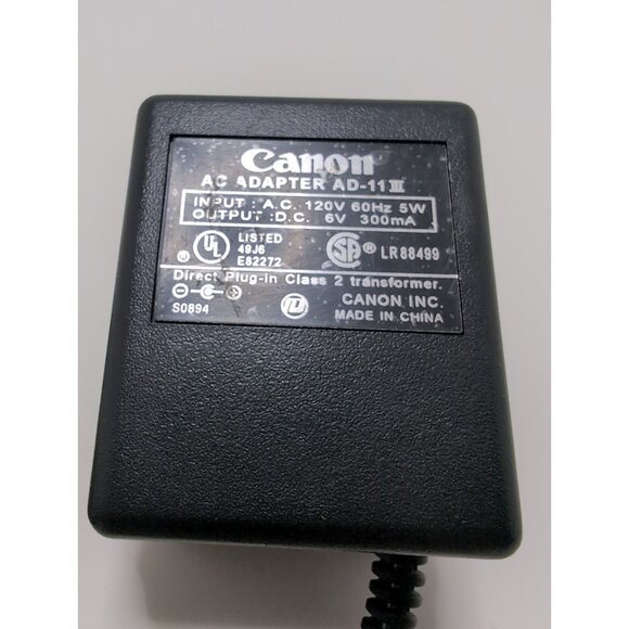 Canon AC/DC Wall Adapter AD-11 III Power Supply 6V 300mA Genuine OEM - Picture 2 of 4